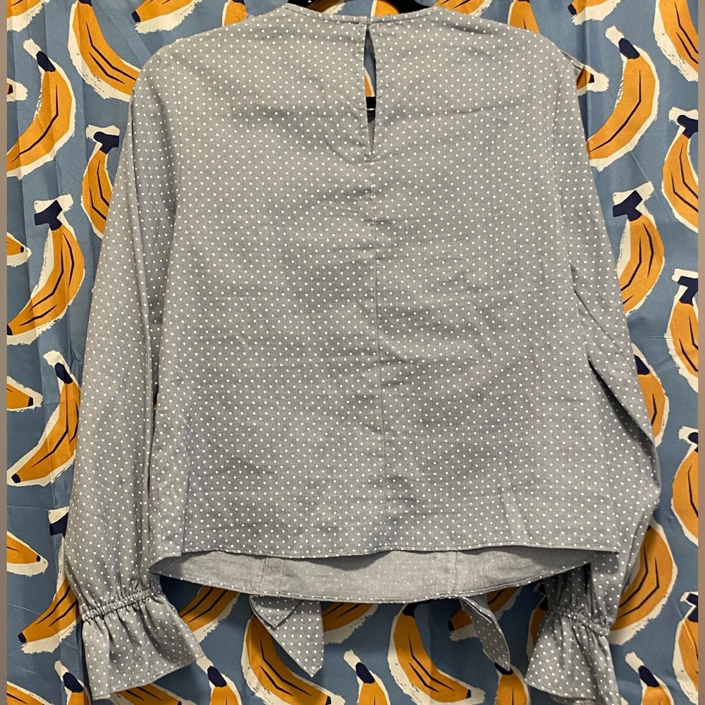 English Factory Blue Blouse with Ruffles - Picture 6 of 6